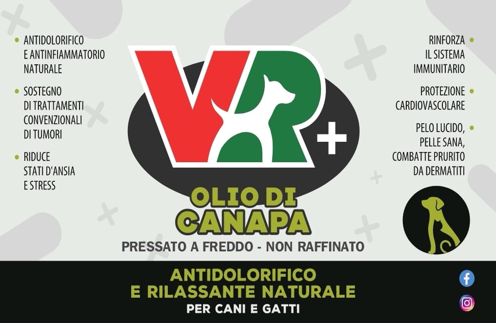 OLIO DI CANAPA - Antidolorifico e rilassante naturale per cani e gatti