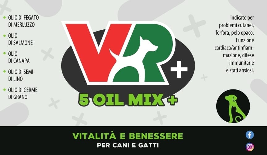 5 OIL MIX+ - Vitalità e benessere per cani e gatti