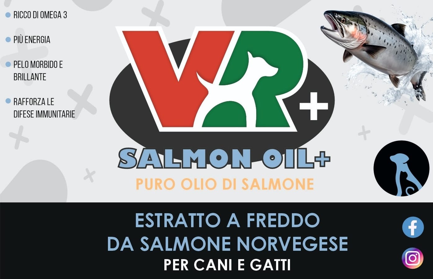 SALMON OIL+ - Estratto a freddo di salmone Norvegese per cani e gatti
